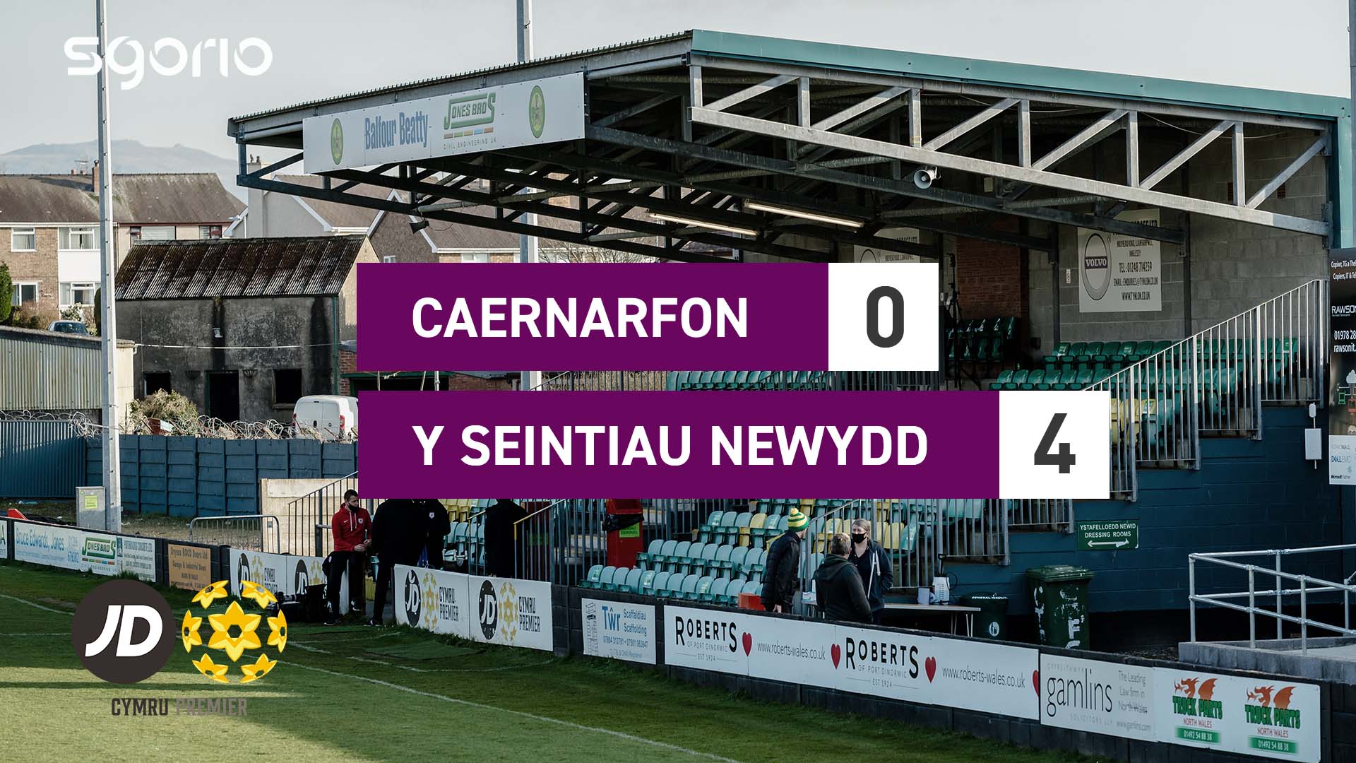 Caernarfon 0-4 Y Seintiau Newydd