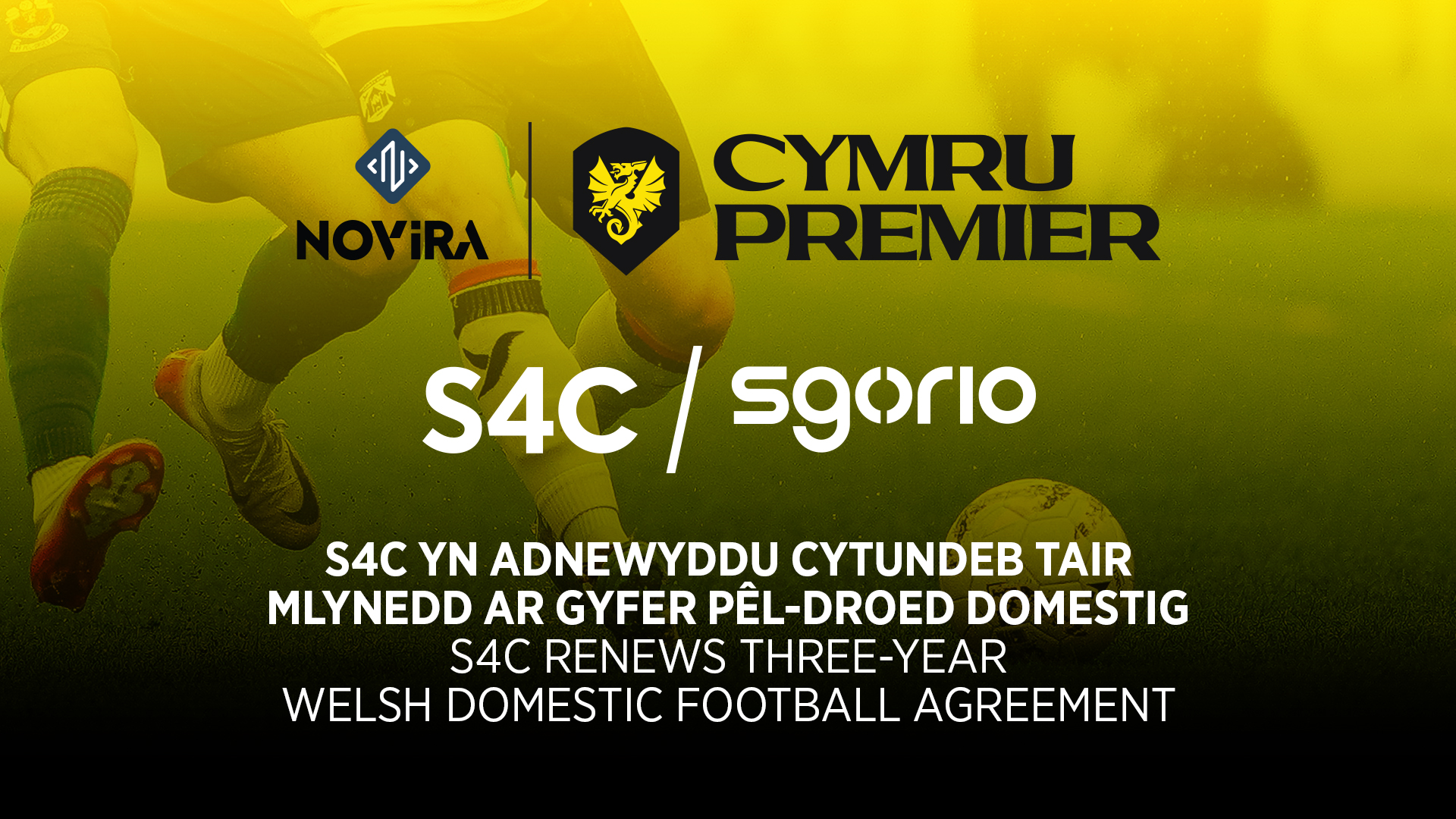 S4C yn adnewyddu cytundeb tair mlynedd ar gyfer pêl-droed domestig